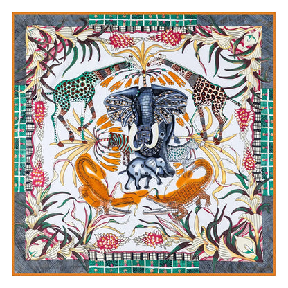 Zambezi Beige Silk Scarf / 90cm