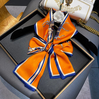 Parthena Orange Long Twilly Scarf