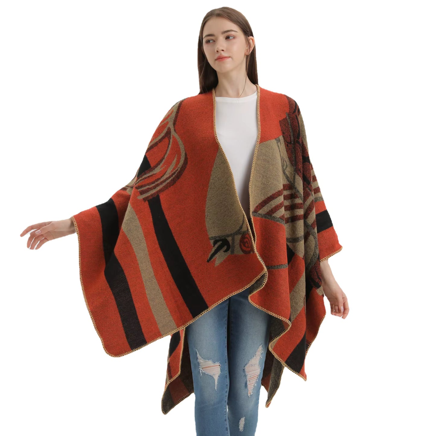 Chiara Poncho Gray
