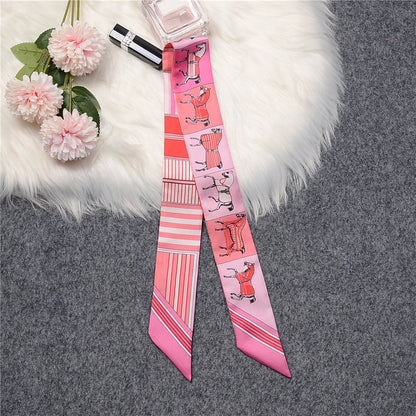 Goga Pink Twilly Skinny Scarf