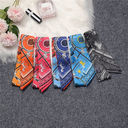 Nana Red & Blue Twilly Skinny Scarf