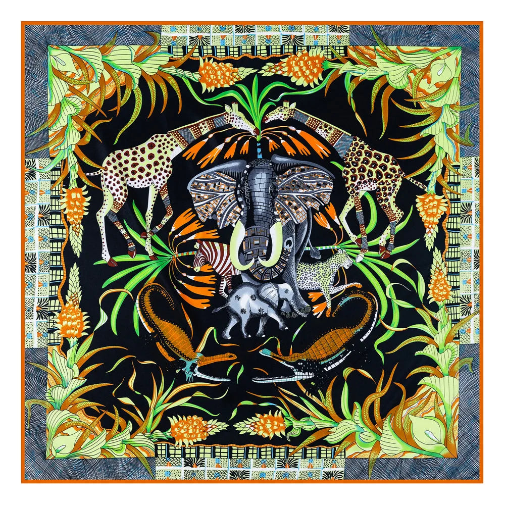 Zambezi Black Silk Scarf / 90cm