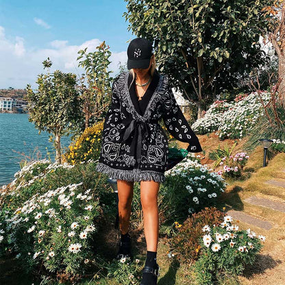 Black Ahanu Oversized Cardigan Jacket