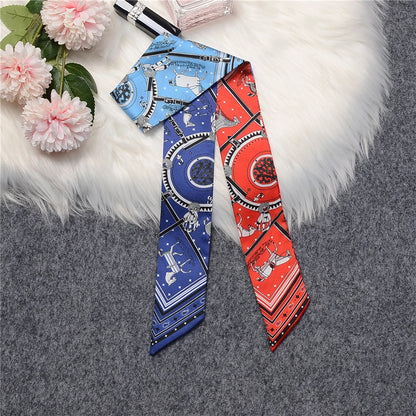 Nana Red & Blue Twilly Skinny Scarf