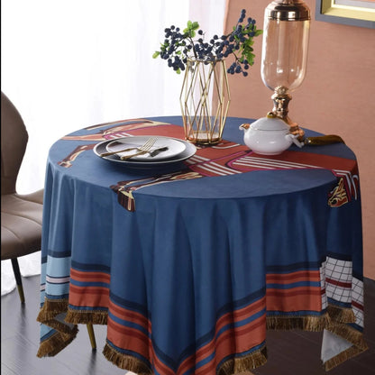 Botticino Horse Print Velvet Tablecloth