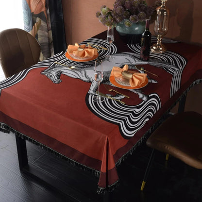 Arese Horse Print Velvet Tablecloth