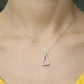 Silver Stirrup Necklace (Platinum Plated)