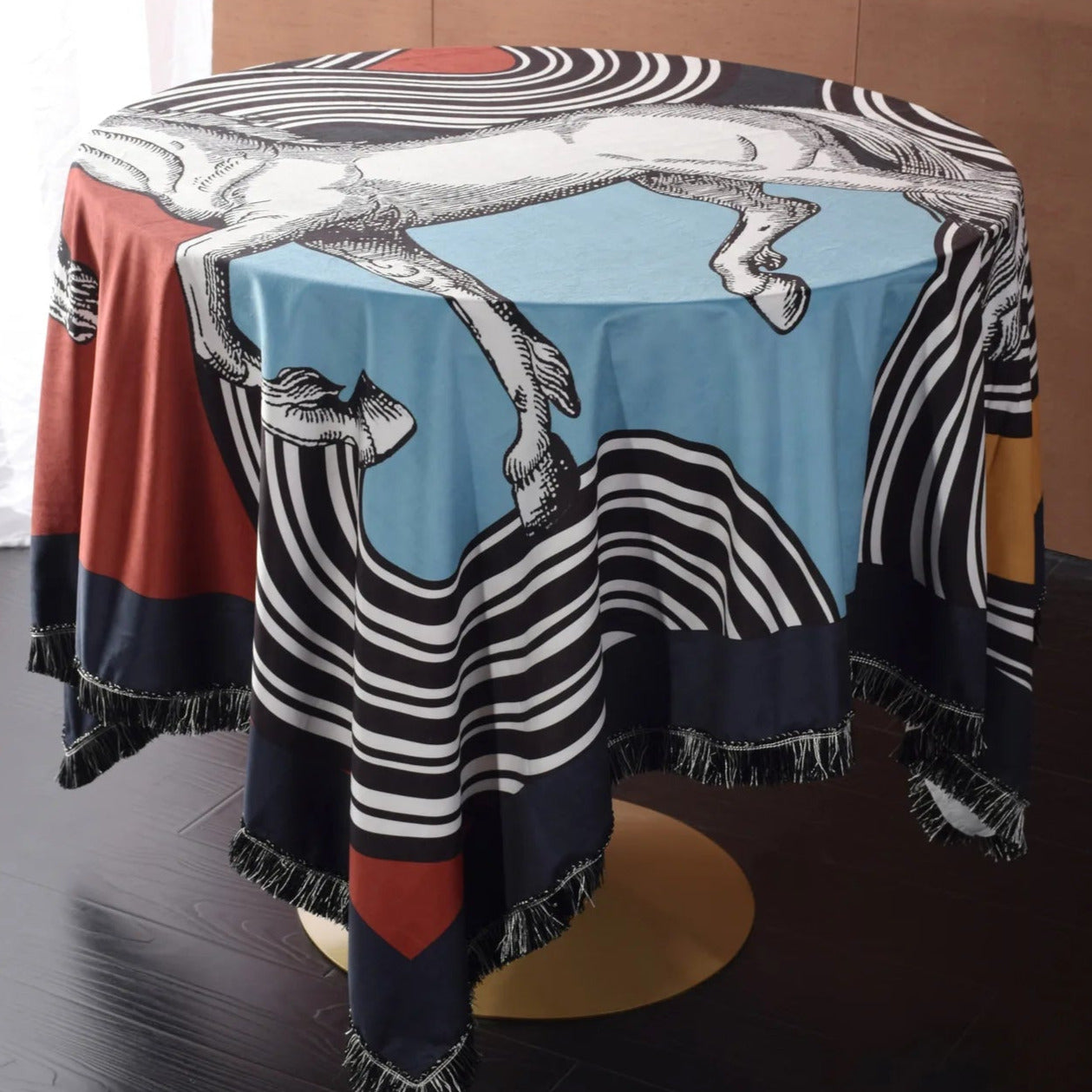 Ercolano Horse Print Velvet Tablecloth