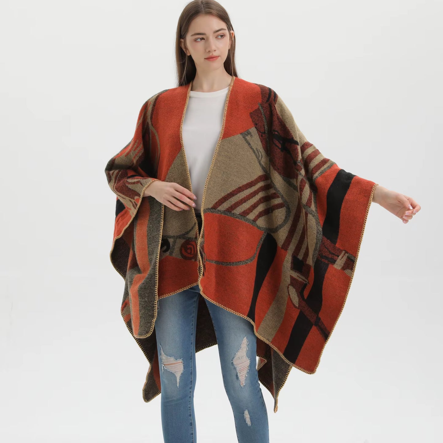 Chiara Poncho Gray