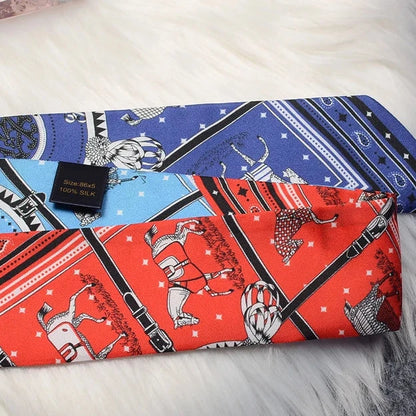 Nana Red & Blue Twilly Skinny Scarf