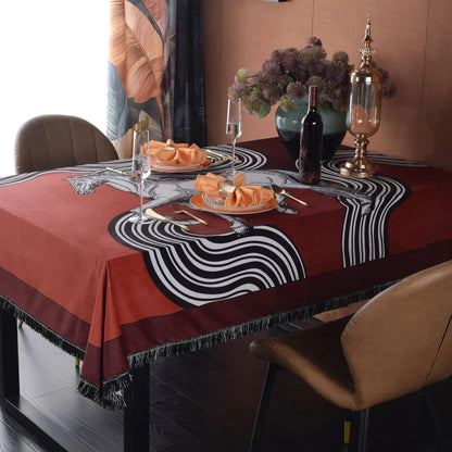 Arese Horse Print Velvet Tablecloth