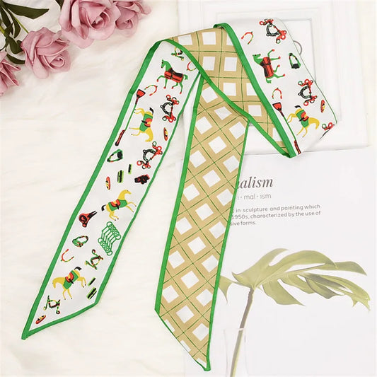 Ema Green Twilly Skinny Scarf