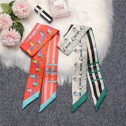 Mira Orange Twilly Skinny Scarf