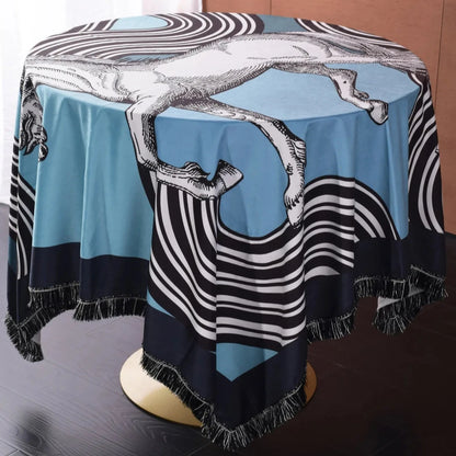 Cassaro Horse Print Velvet Tablecloth