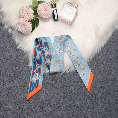 Nina Blue Twilly Skinny Scarf