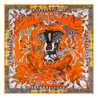 Zambezi Orange Silk Scarf / 90cm