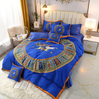 4-Piece Sateen Bedding Set (Jules / Blue)