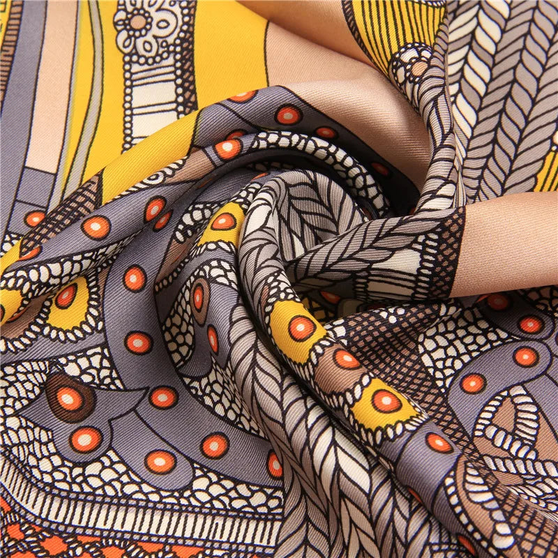 Saddle Orange Silk Scarf / 90cm