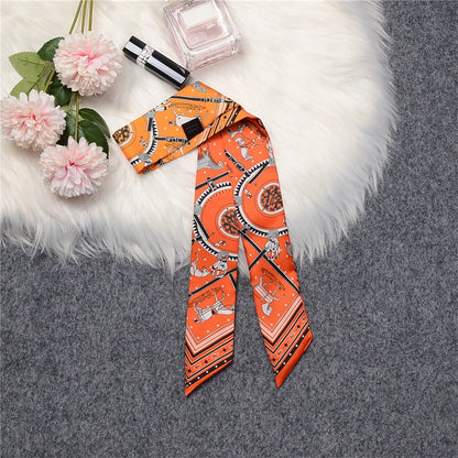 Nana Orange Twilly Skinny Scarf