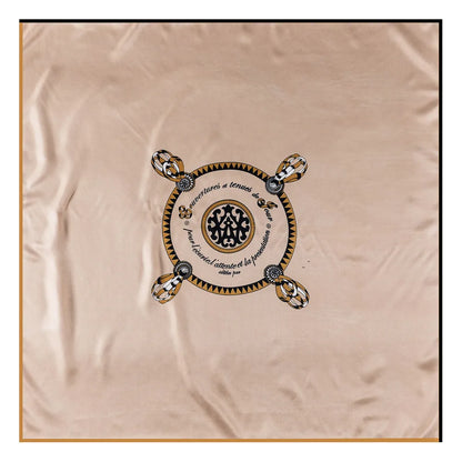 Curled Khaki Silk Scarf / 90cm
