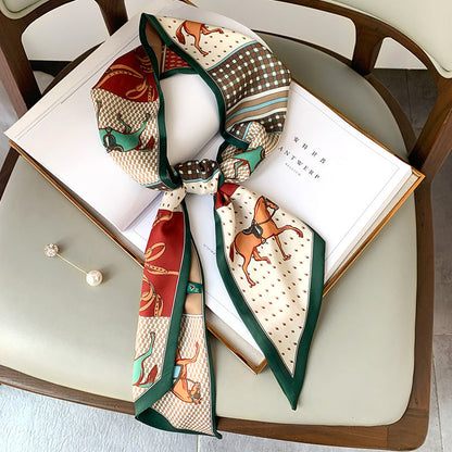 Diamonique Green Long Twilly Scarf