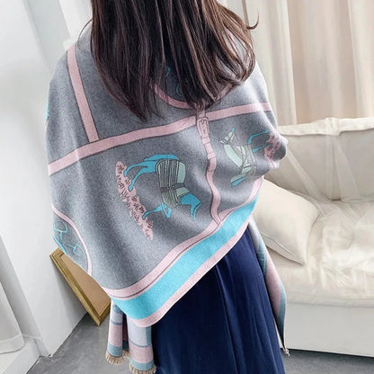 Nour Pashmina Scarf Blue