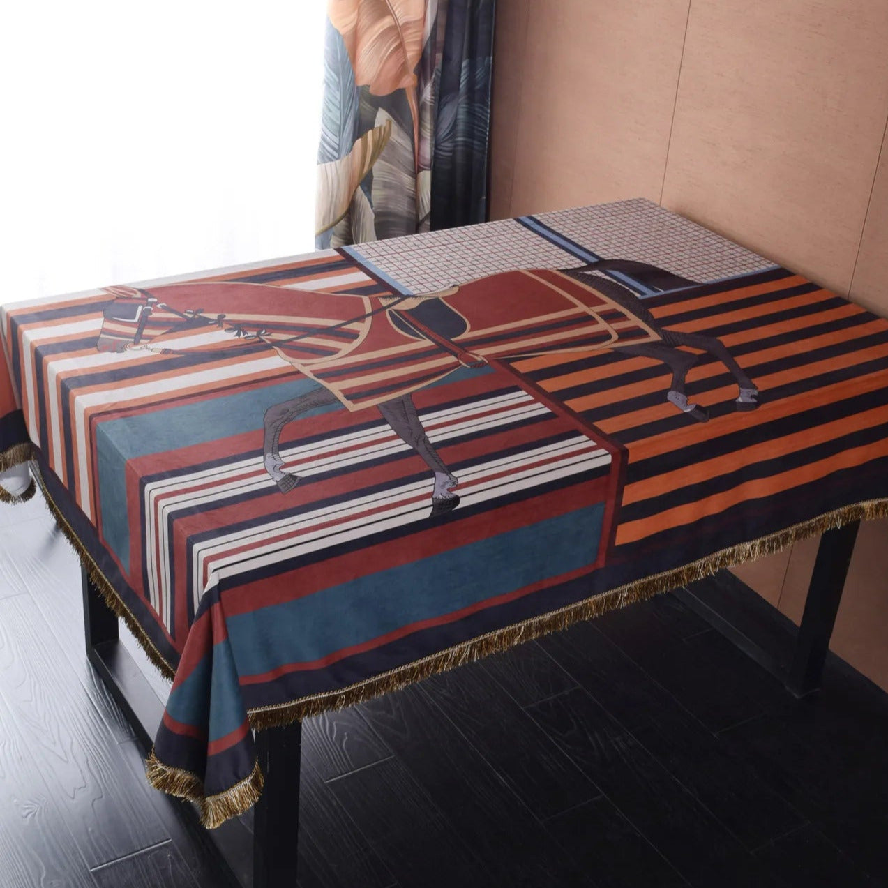 Desana Horse Print Velvet Tablecloth