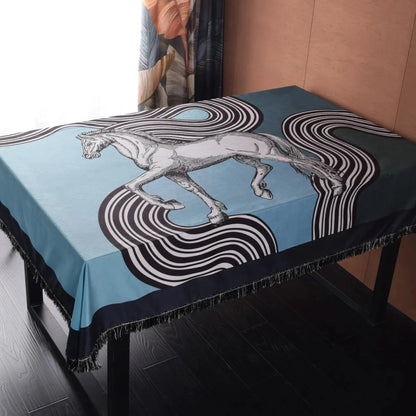 Cassaro Horse Print Velvet Tablecloth