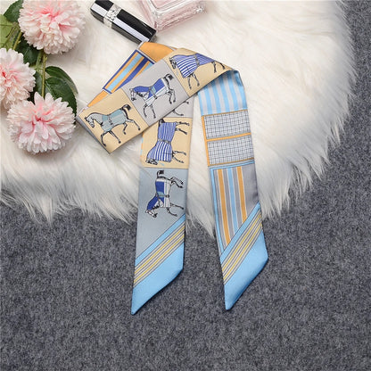 Goga Blue Twilly Skinny Scarf