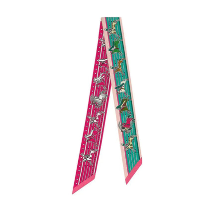 Nina Pink & Blue Twilly Skinny Scarf
