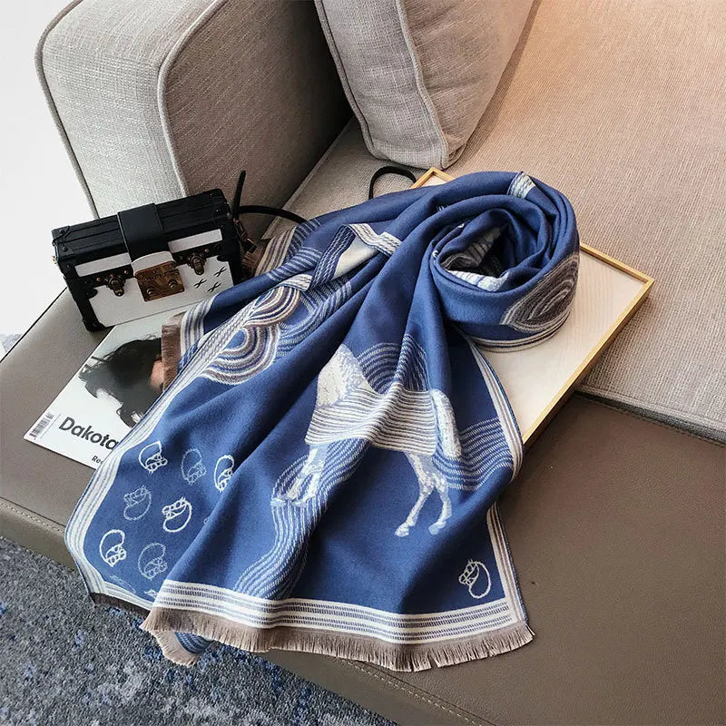 Josette Pashmina Scarf Blue