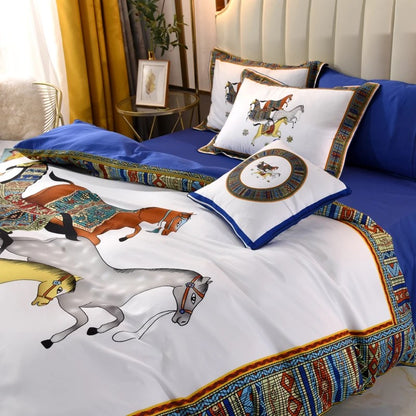 4-Piece Sateen Bedding Set (Gabriel / White)