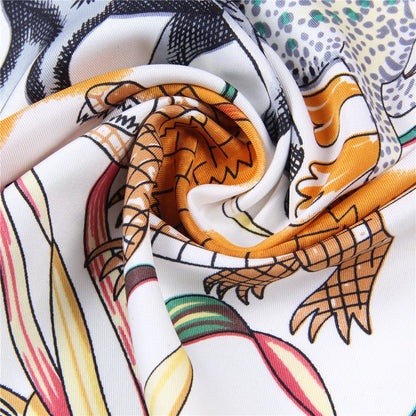 Zambezi Beige Silk Scarf / 90cm