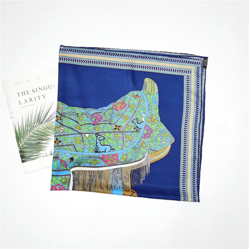 Elisabetta Royal Blue Silk Scarf / 90cm