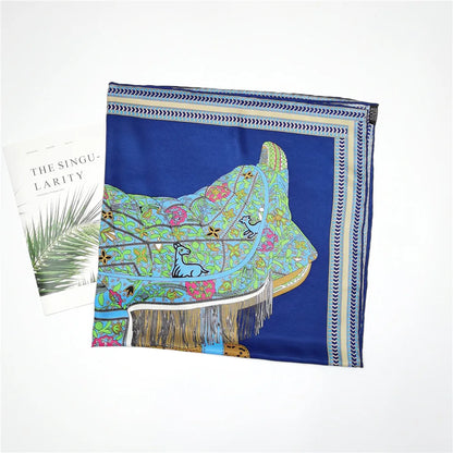Elisabetta Royal Blue Silk Scarf / 90cm
