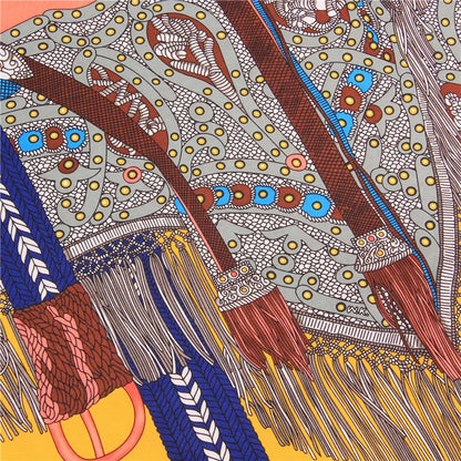 Saddle Yellow Silk Scarf / 90cm