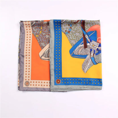 Saddle Yellow Silk Scarf / 90cm