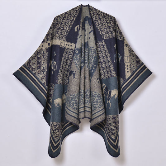 Thalia Poncho Blue