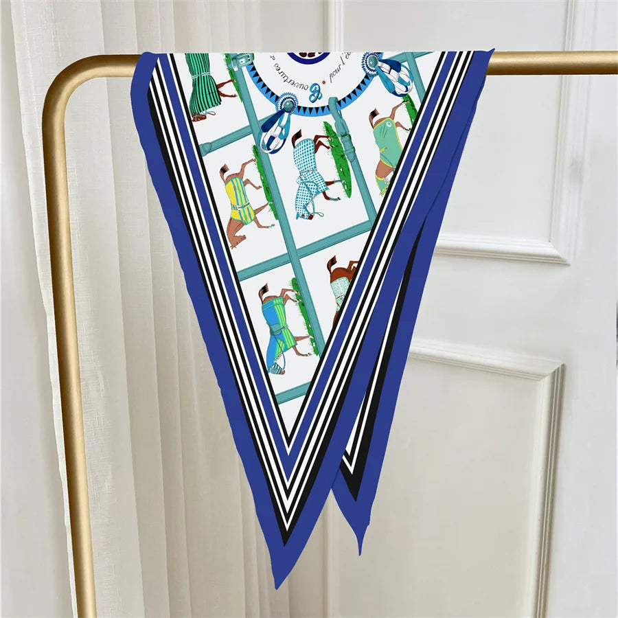 Tersa Blue Silk Diamond Scarf