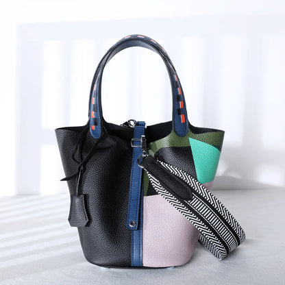 Aurelia Small Leather Bucket Bags