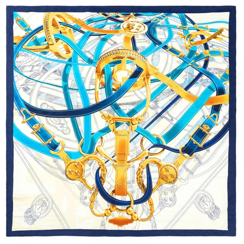 Bon Belts Navy Silk Scarf / 90cm