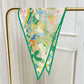 Horses Forest Green Silk Diamond Scarf