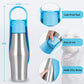Insulated Dog Water Bottle | Stainless Steel | Portable & Foldable | Leak-Proof | 27oz/750ml