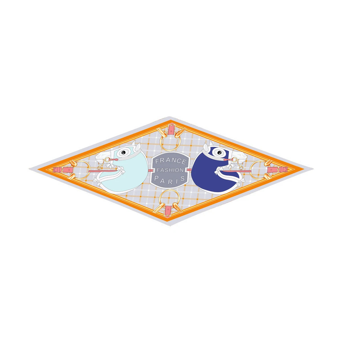 Head Orange Silk Diamond Scarf