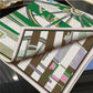 Wheel Stripes Green Double Print Scarf / 90cm