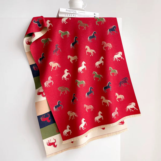 Sabine Pashmina Scarf Red