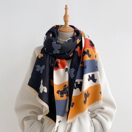 Char Pashmina Scarf Midnight