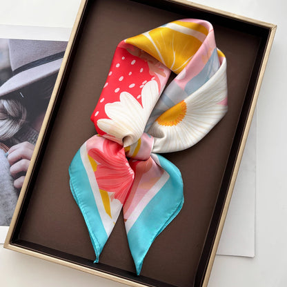 Fruits Blue Scarf / 65cm