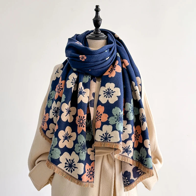 Crocetta Pashmina Scarf Blue