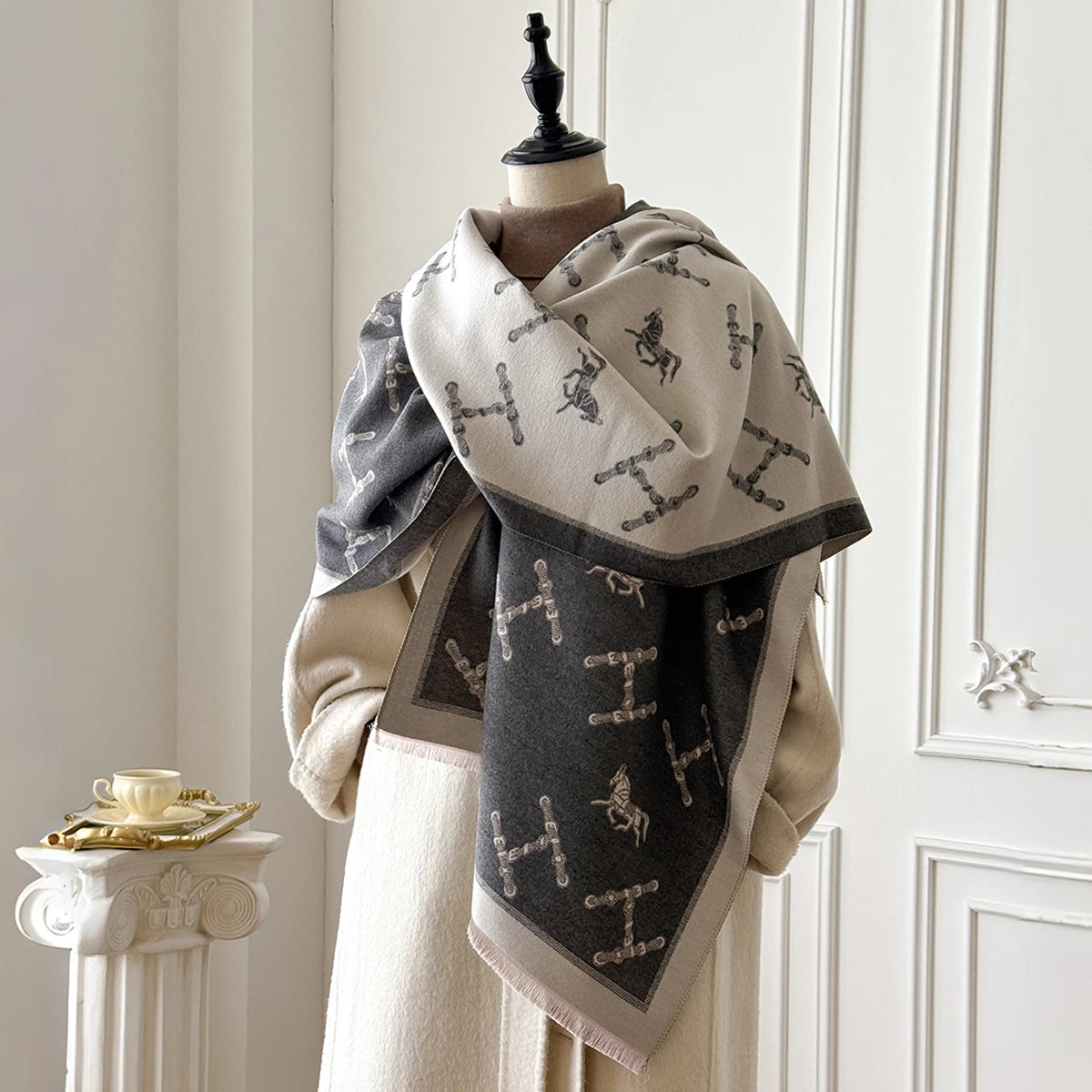 Vivienne Pashmina Scarf Gray